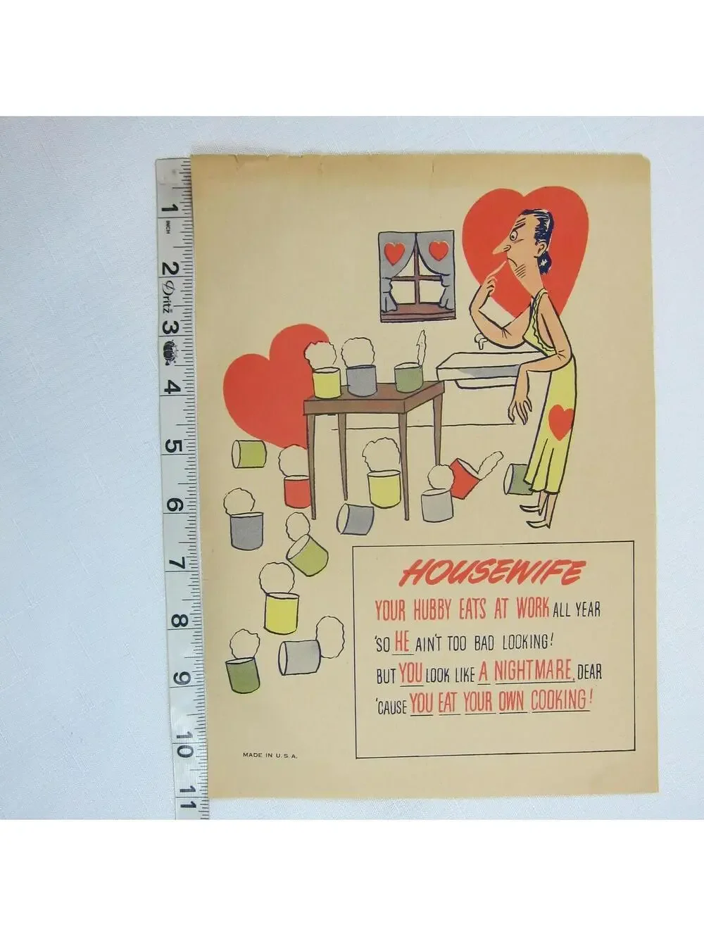 Vintage Vinegar Valentine Housewife Penny Dreadful Sarcasm Insult Poem Ephemera